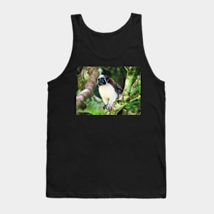 White Chested Monkey Perching in Tree Tank Top